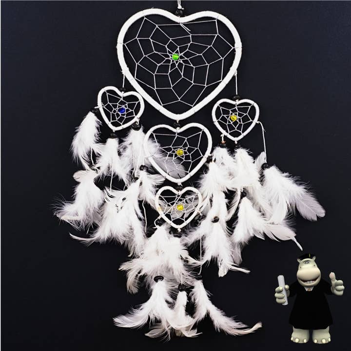 The Perfect Gift Shop UK Limited - Wholesale Dream Catcher - WHITE HEART SHAPED DREAM CATCHER