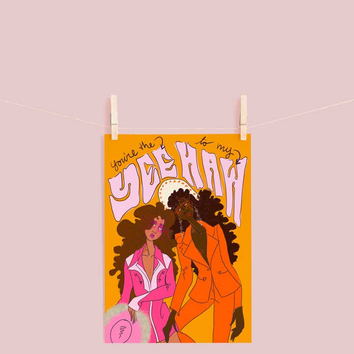 Rhinestone Rodeo Art - Vendita all'ingrosso Stampa artistica - You're the yee to my haw - stampa di cowgirls lesbiche colorate3