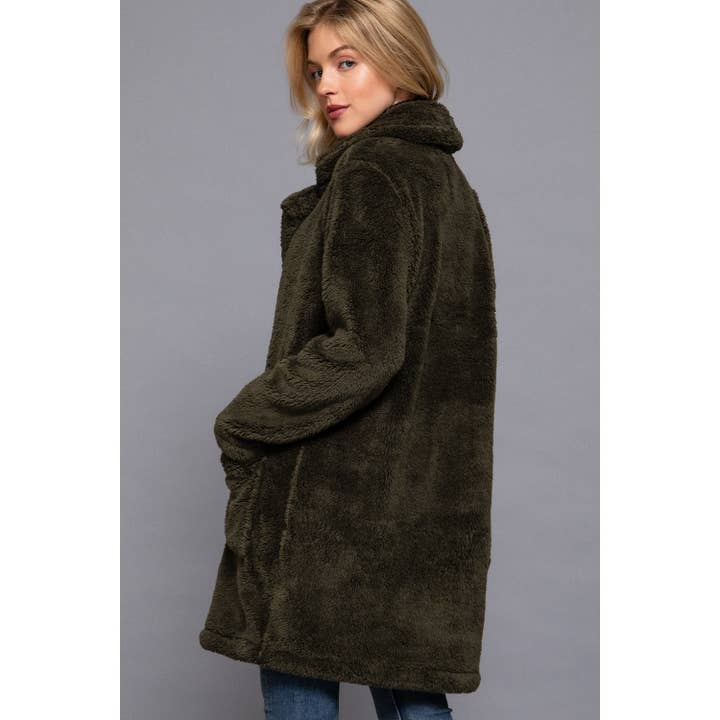 Apolline - Wholesale Coat - Women's - NOTCHED COLLAR PATCH POCKET SHERPA COAT11