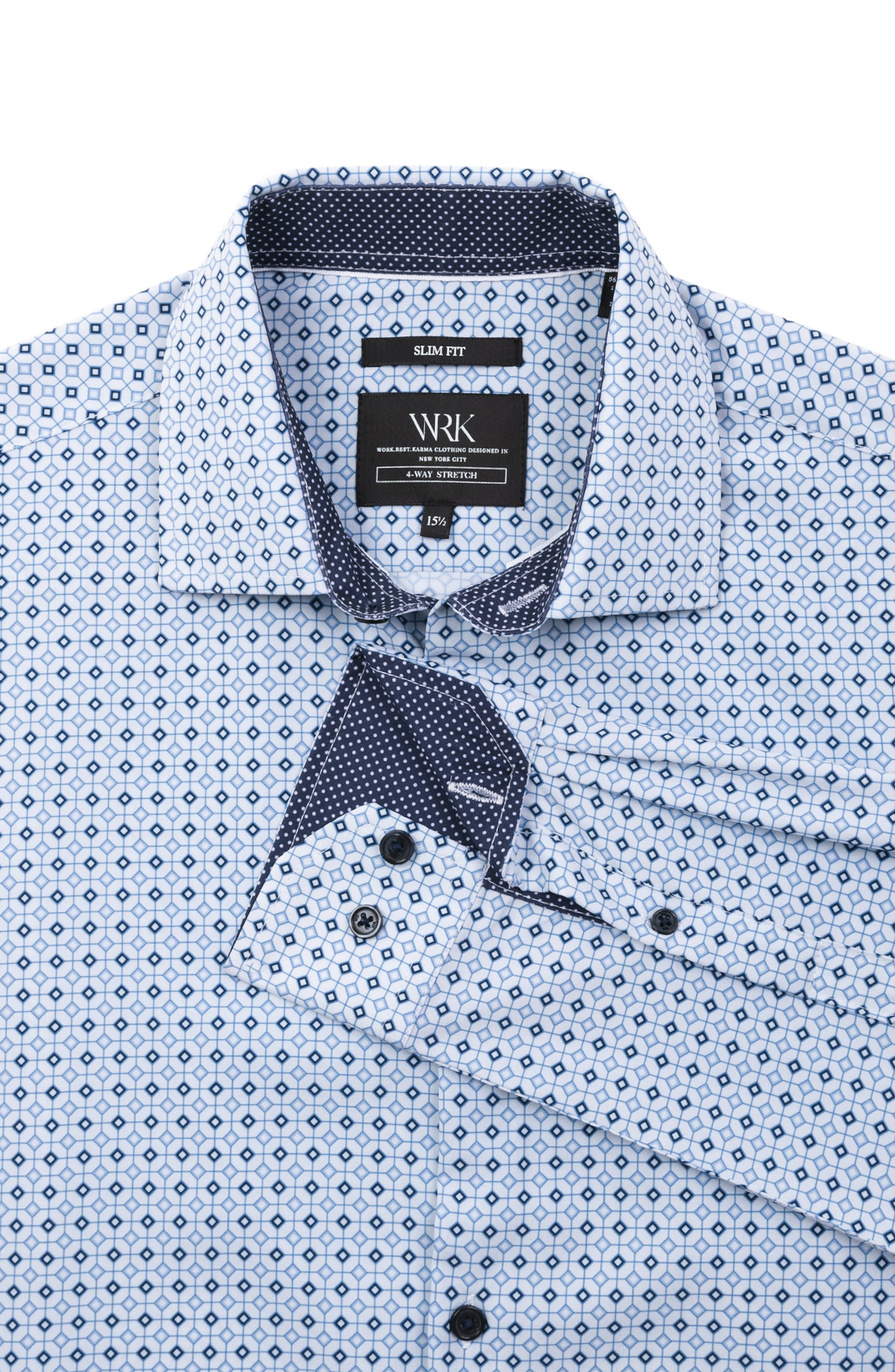 W.R.K - Venta al por mayor Camisa con botones - Hombre - CAMISA DE VESTIR AJUSTADA DIAMOND GEO ELÁSTICA EN 4 DIRECCIONES10