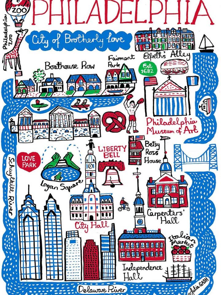 Tirages et cartes de Philadelphie pour la vente par Julia Gash