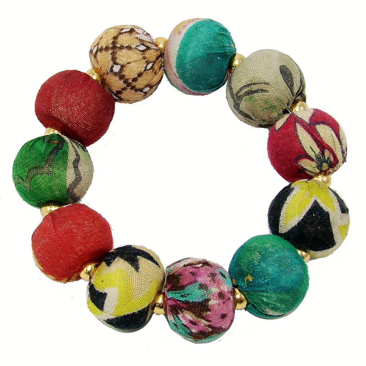 WorldFinds - Wholesale Beaded Bracelet - Large Kantha Bauble Bracelet2