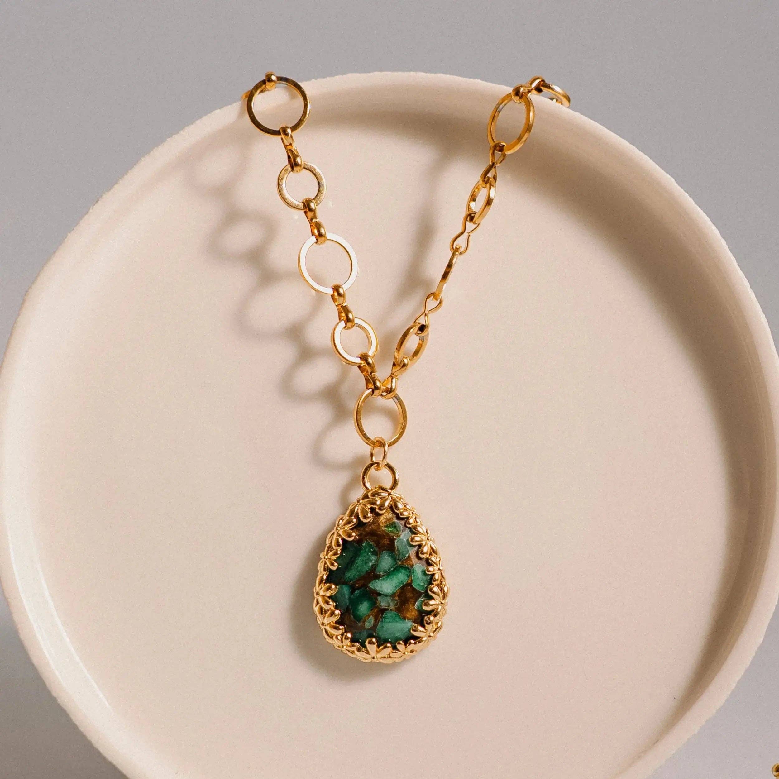 PHOEBE´S - Wholesale Pendant/Charm Necklace - Collar de acero inoxidable con piedra natural5