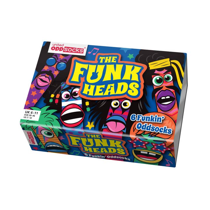 Sock Academy – wholesale Socks – Unisex – THE FUNK HEADS | 6 Odd Socks Gift Box - United Oddsocks2