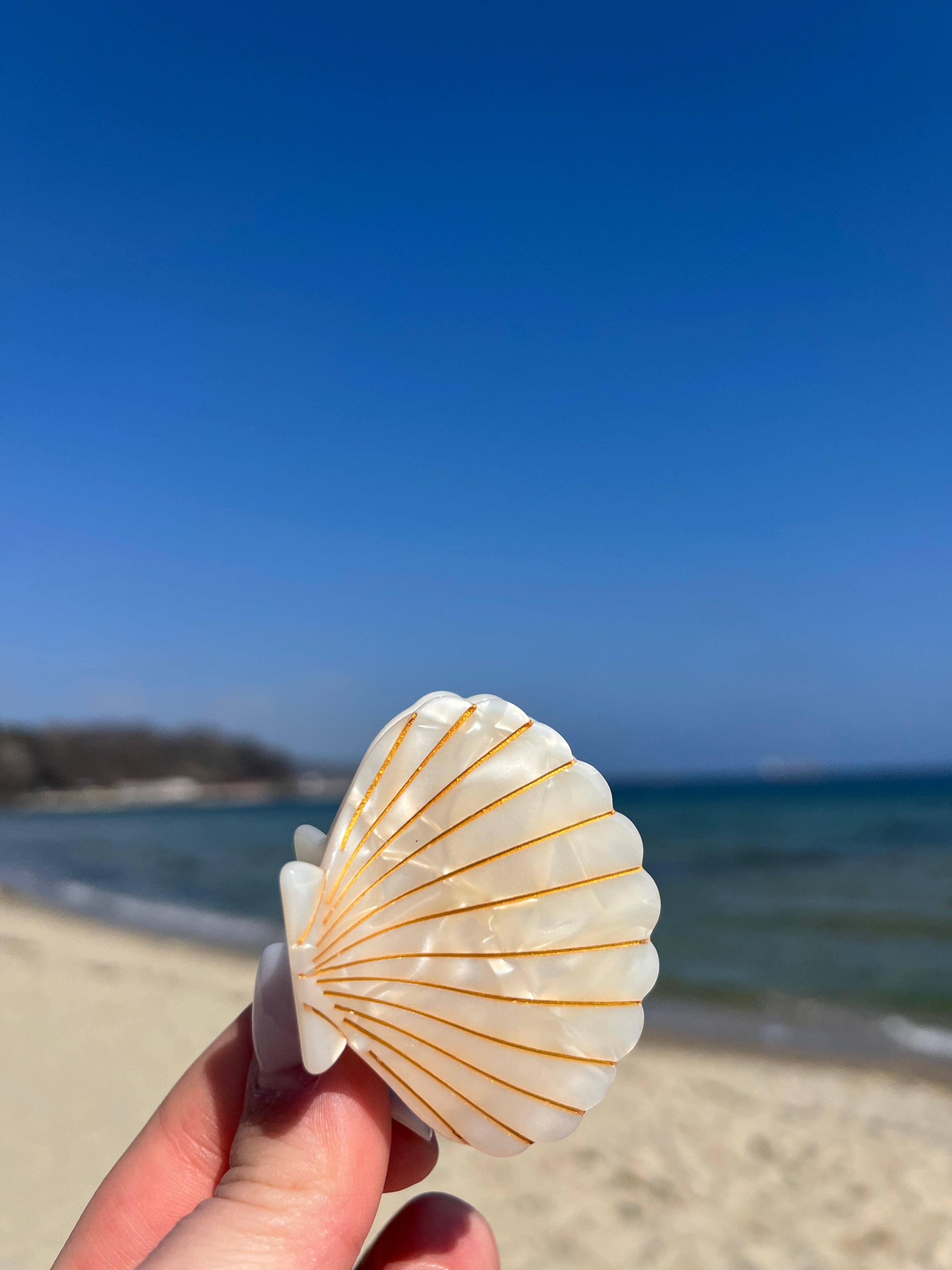 by Vivi. – Clips para cabelo - Mulher por atacado – Haarklammer Muschel Pearl5