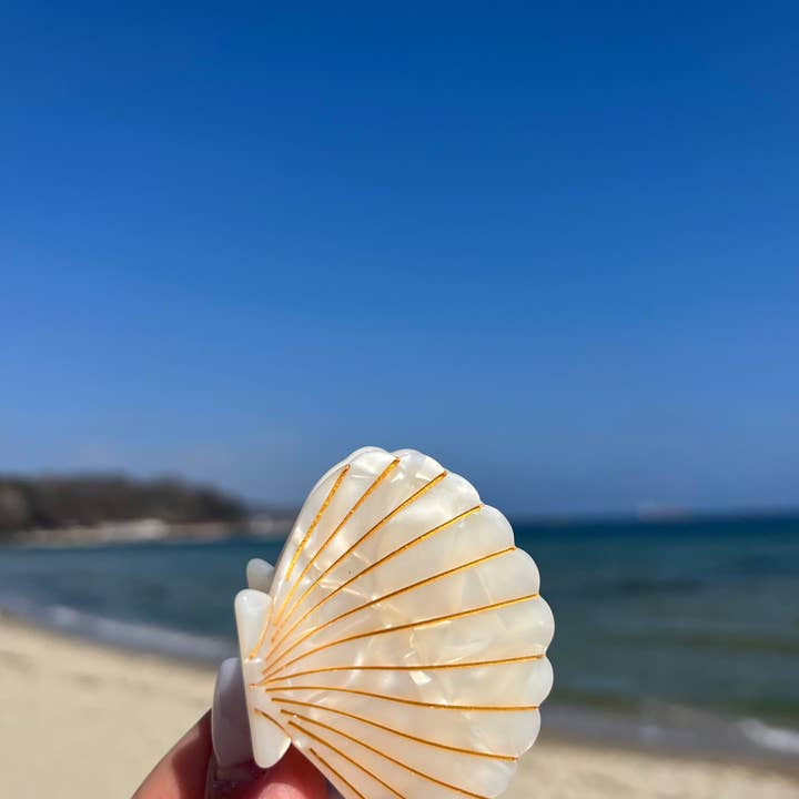 by Vivi. – Clips para cabelo - Mulher por atacado – Haarklammer Muschel Pearl5