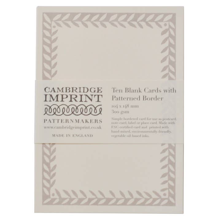 10 postales con borde estampado en gris perla para venta al por mayor de Cambridge Imprint