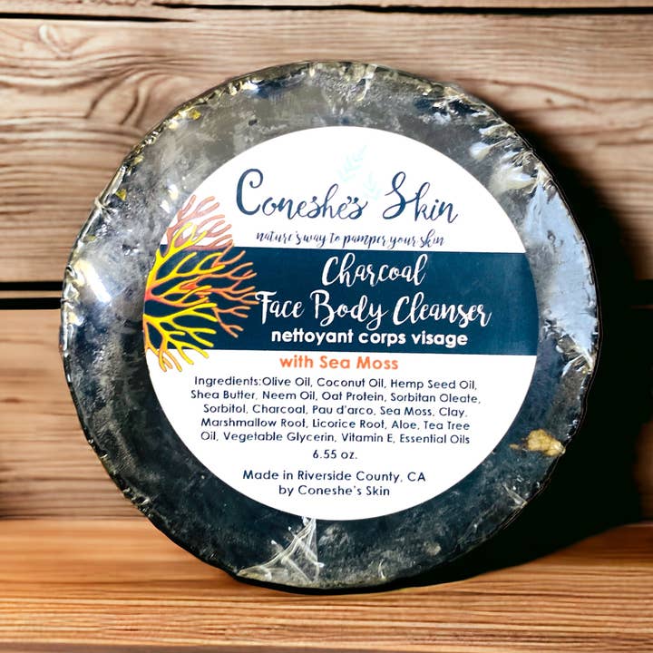Charcoal gezichtsreiniger voor het lichaam + zeemos + acne + verhelderend voor wholesale door Coneshe's Skin...Nature's Way To Pamper Your Skin