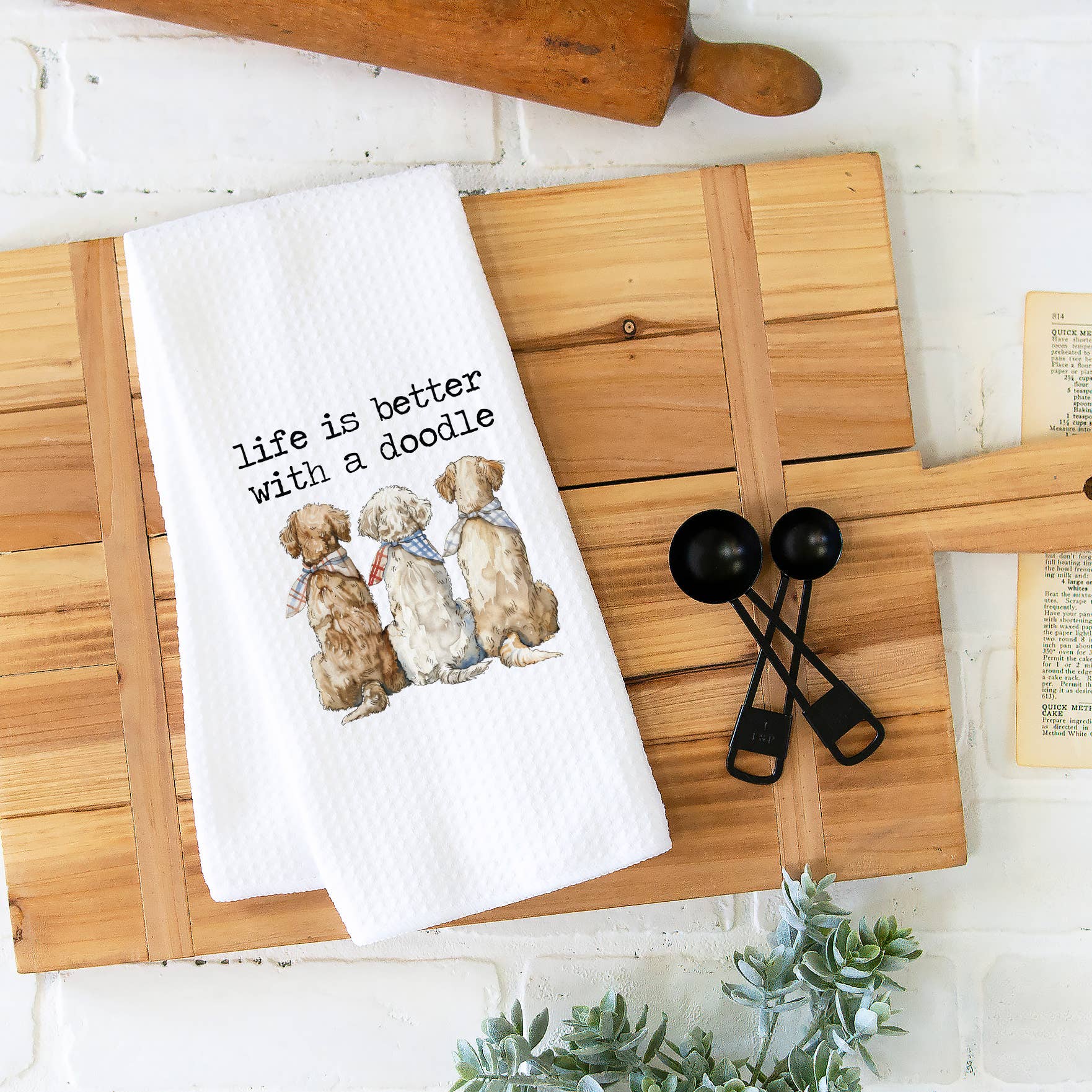 Canary Road - Wholesale Tea Towel - Life is Better with Doodle Dog Kitchen Towel, Dog Dish Towel1