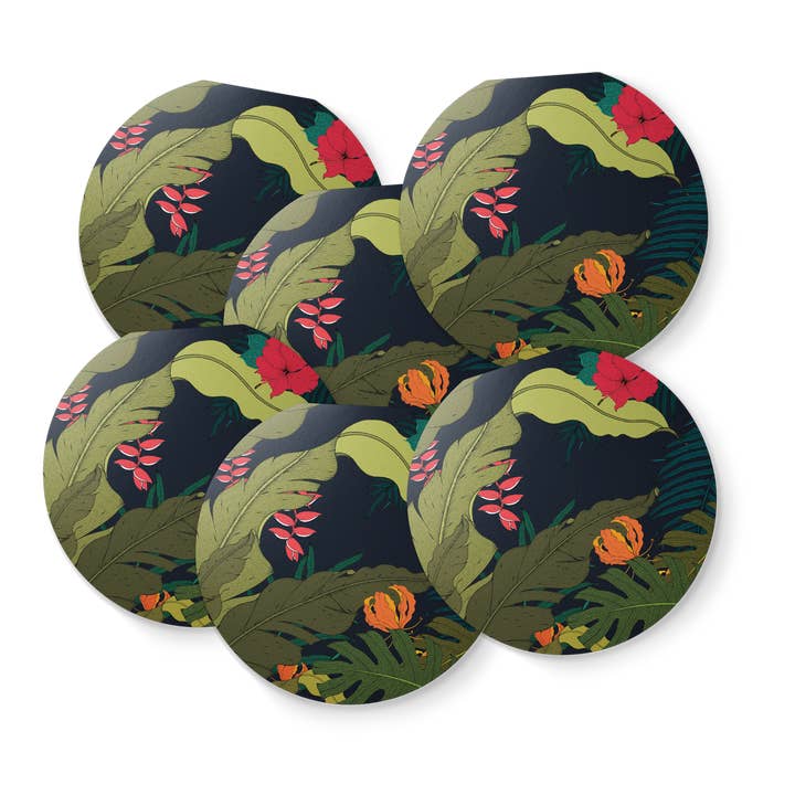 Midnight Tropics Clamshell Everyday Cards Set of 6 for wholesale by Dear Beni