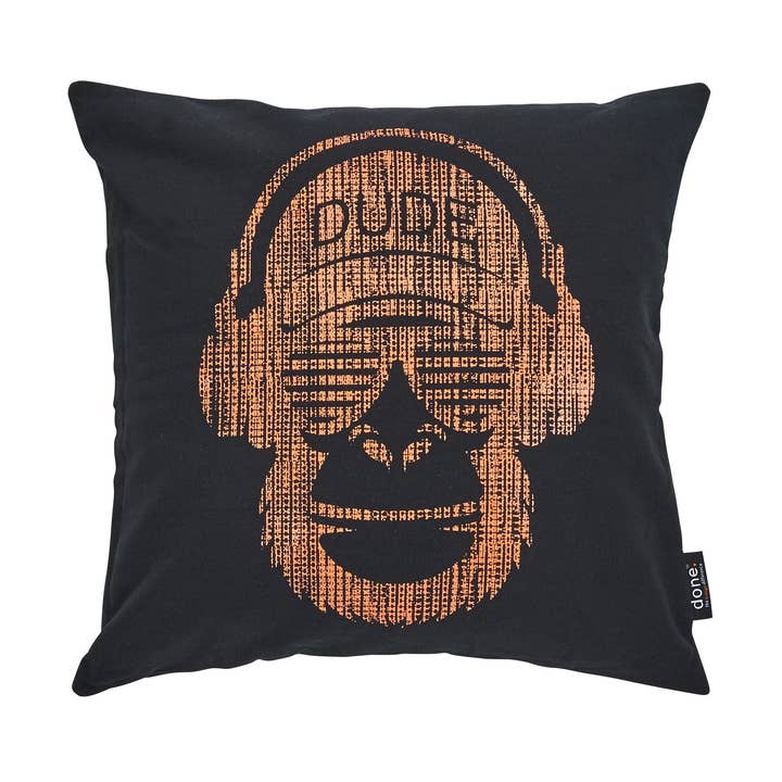 GLOSS PRINT STONE CUSHION MONKEY CS30-656-0026 for wholesale by DONE.®