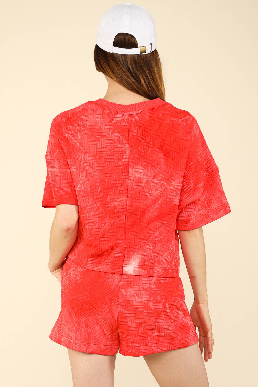 VERY J – Engroshandel Loungesæt - Dame – NT11780SET-Quiltet vasket behagelig striktop og shorts sæt6