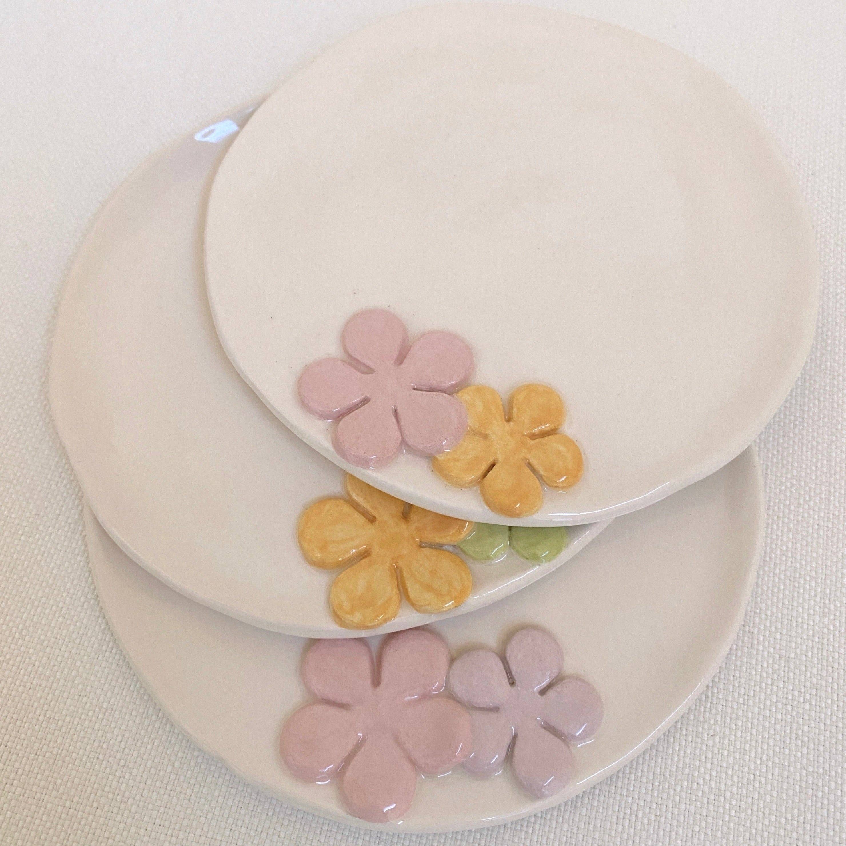 Pipa and Happy - Vendita all'ingrosso Piatto - Piatto Iris in ceramica fatto a mano con decorazione a fiore2