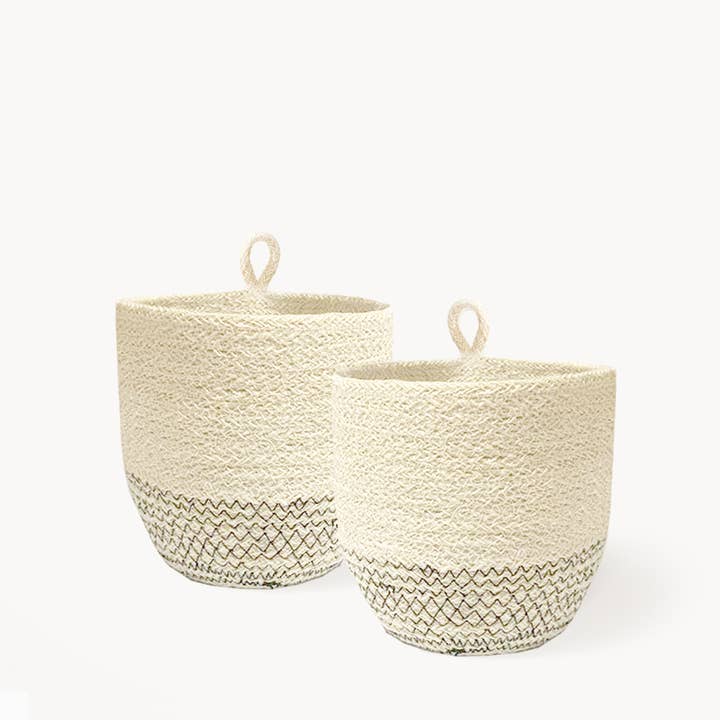 KORISSA – wholesale Basket – Handwoven Wall Basket • Amari Loop Bin - Black-Set of 21