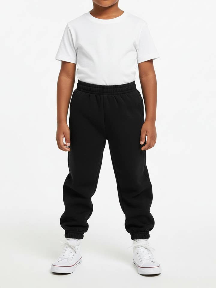 Unisex Fleece Sweatpants Black 2/3-16 for wholesale by Unik