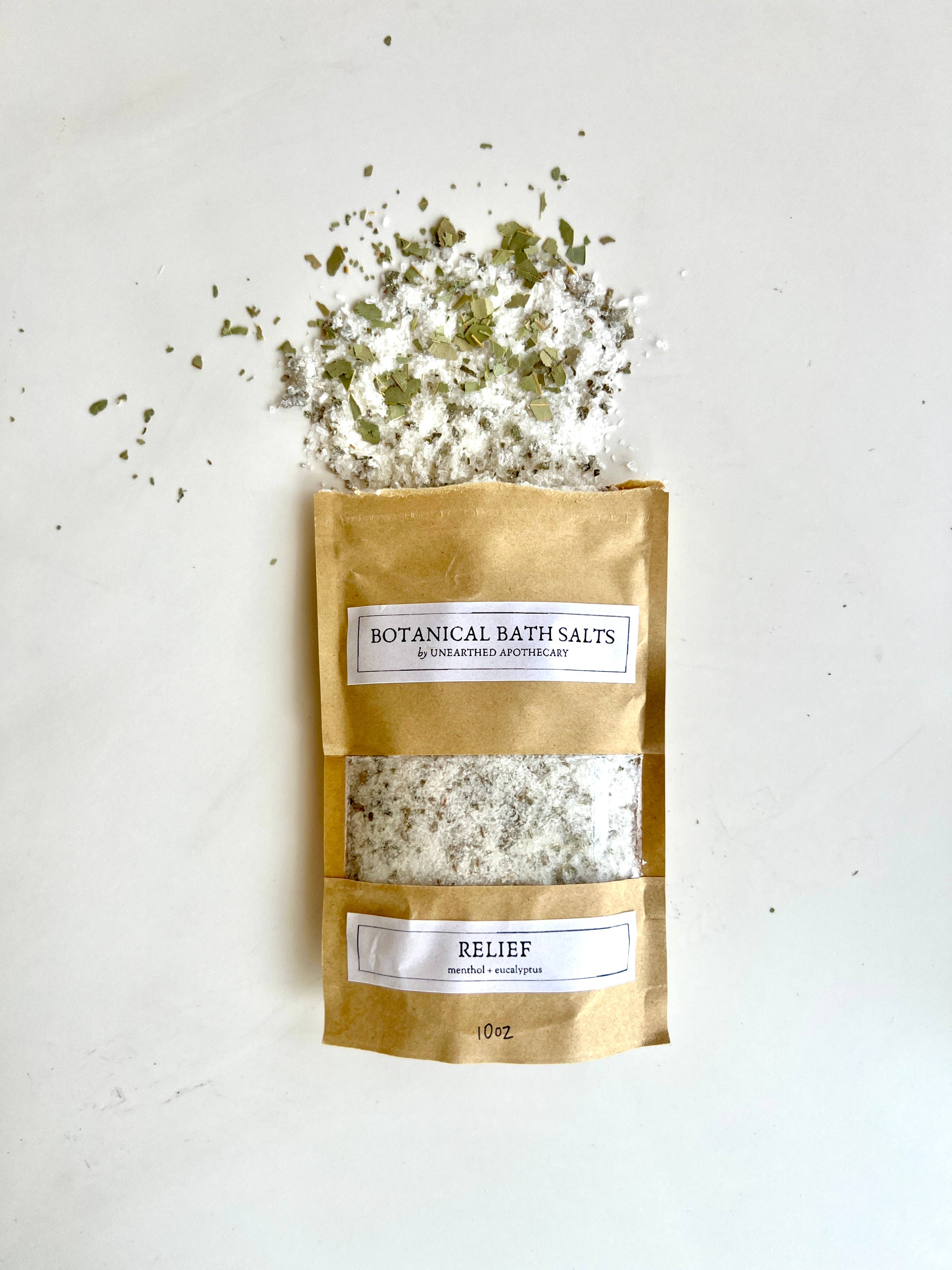 Unearthed Naturals - Wholesale Bath Salts - Relief - Menthol Eucalyptus Bath Salts | Cold and Flu |10 oz1