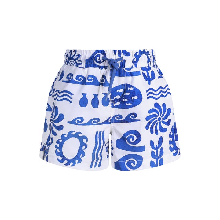 Greek Yoghurt Boys Swim Shorts in White for wholesale on Faire14