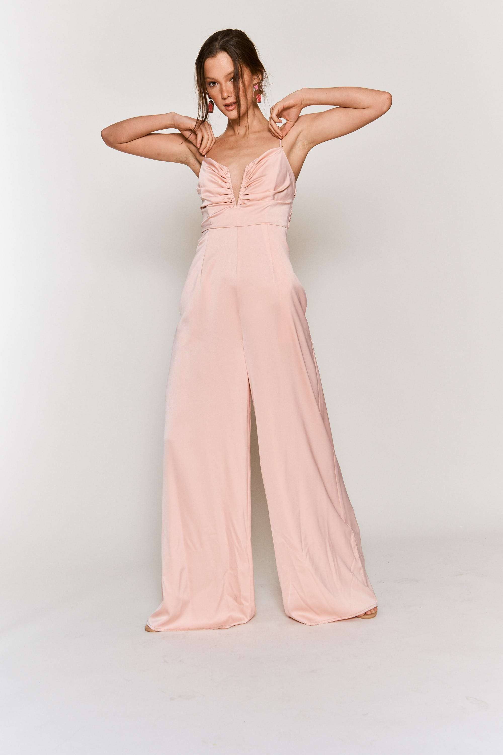 Hers & Mine – wholesale Jumpsuit – Women's – V WIRED RUCHED BUST SPAGHETTI STRAP JUMPSUIT16