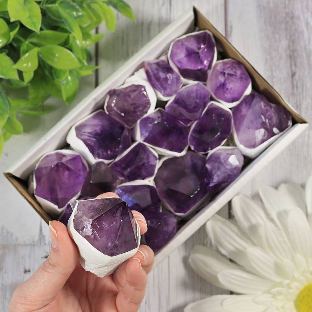 Natures Artifacts Inc – wholesale Retailer display – Beauty & wellness – Amethyst Flat Points (Large sized pieces)3