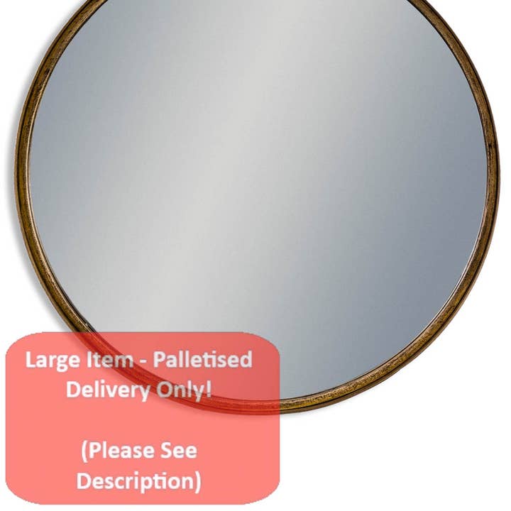 Grande specchio cilindrico nero e bronzo con cornice profonda per la vendita all'ingrosso da parte di McGowan & Rutherford Ltd