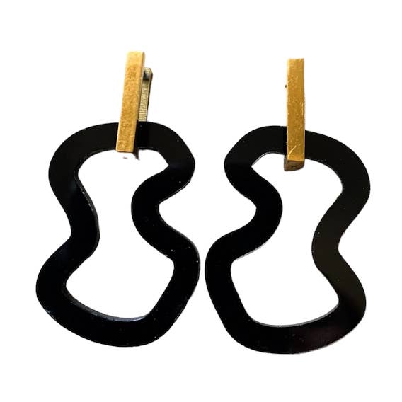 Petit M1 Brincos de Acrílico Reciclado com Banhado a Ouro - Design Inspirado em Joan Miró por atacado de AKA Tropicalia