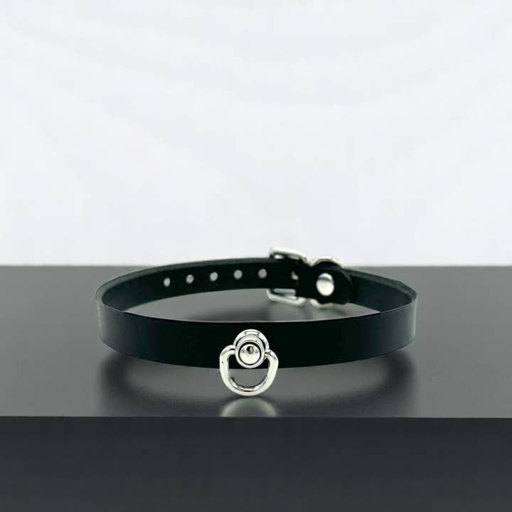 Handmade Black Leather Choker LILA for wholesale by Lulexy