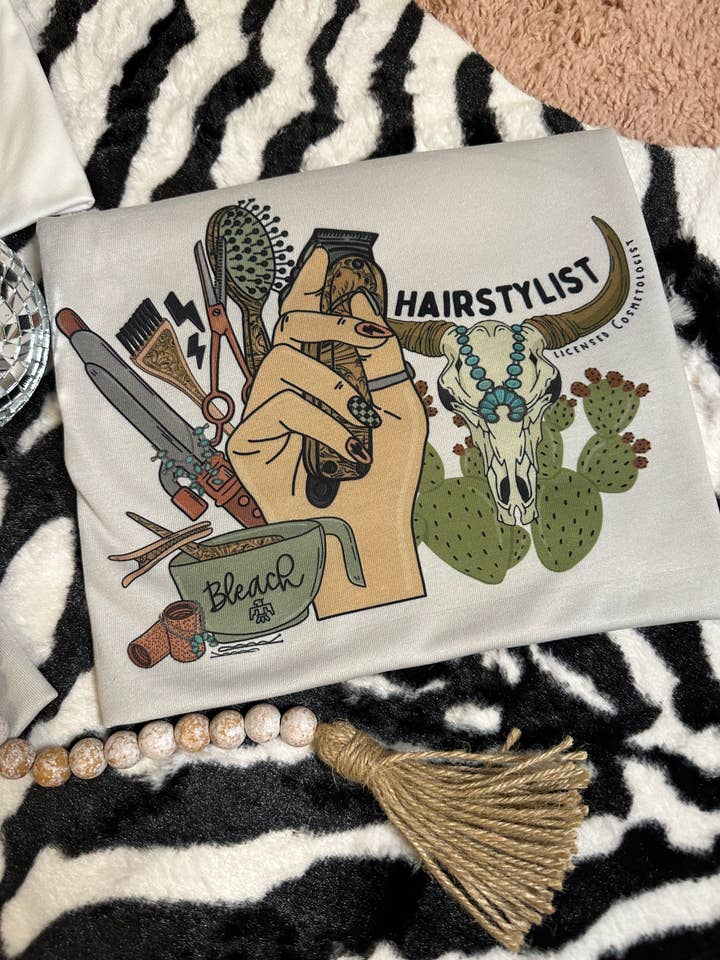 The Branded Blue Roan - Wholesale Screen Printed T-Shirt - Women's - Hairstylist Licensed Cosmetologist Western Graphic Tshirt0