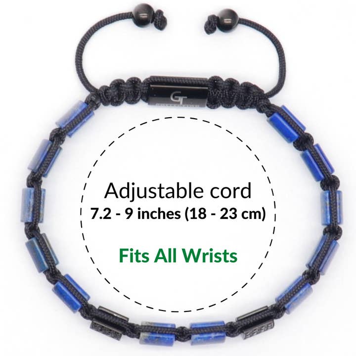 GT collection Jewelry - Wholesale Beaded Bracelet - Men's LAPIS LAZULI Flat bead Bracelet - One Size Fits All