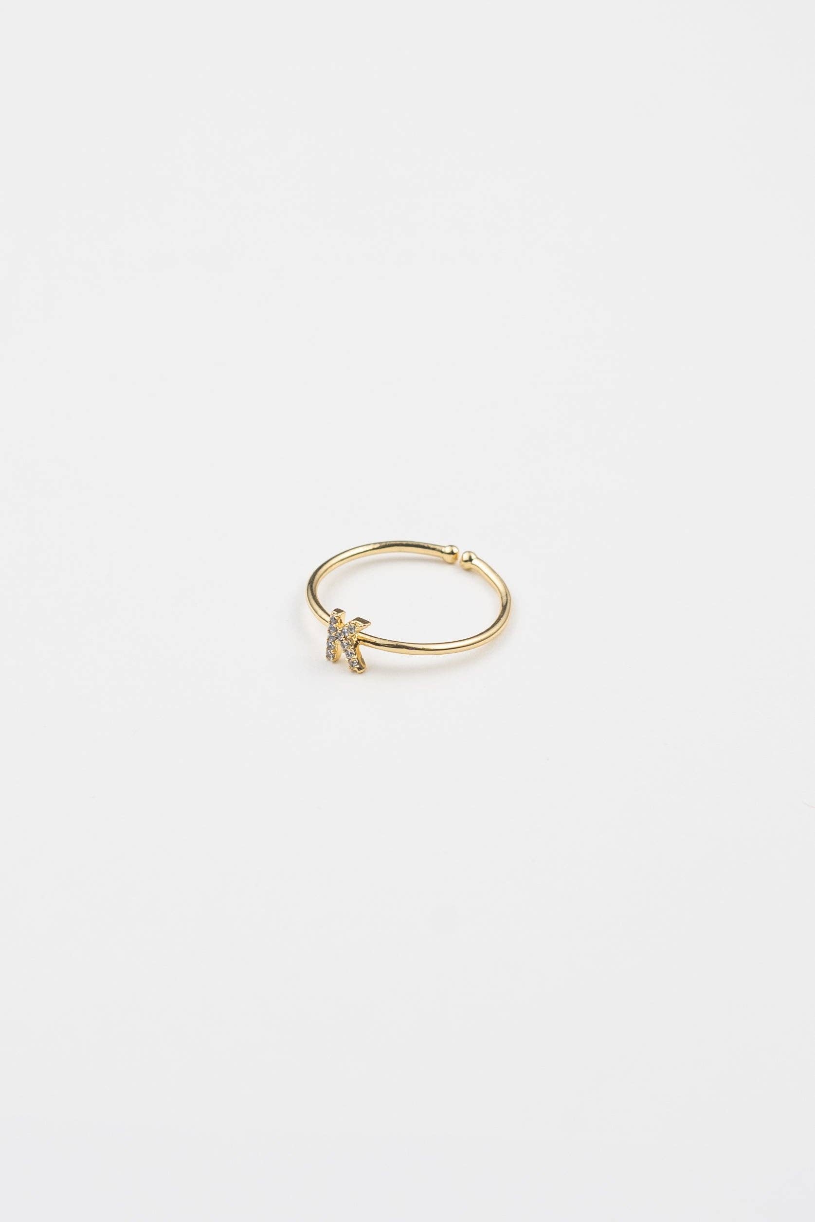 Brenda Grands Jewelry - Wholesale Band/Stacked Ring - 18K Gold Shiny Adjustable Initial Ring12