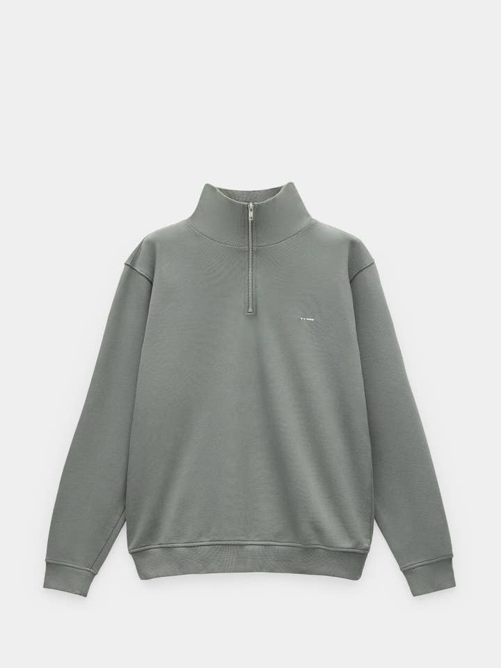 Half-zip sweatshirt (grey) — Organic cotton for wholesale by wetheknot