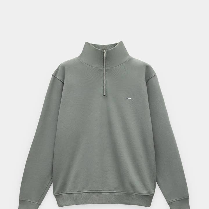 wetheknot - Wholesale Sweatshirt - Unisex - Half-zip sweatshirt (grey) — Organic cotton0