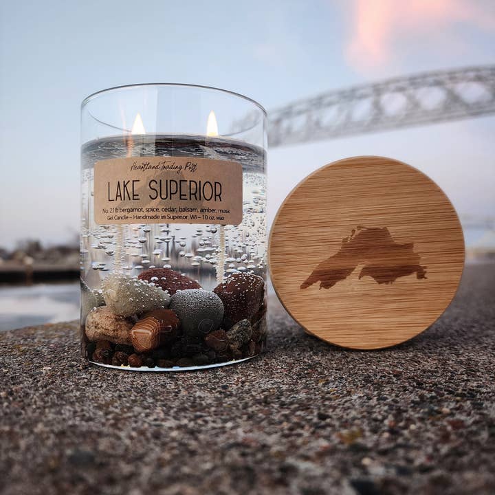 Lake Escape Candle Co. - Wholesale Jar/Filled Candle - 10 oz. "The Original" Lake Superior Gel Candle (2-Wicks)