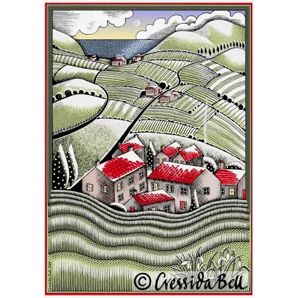 Cressida Bell – wholesale Everyday greeting card – Rooftops Christmas Card Pack1