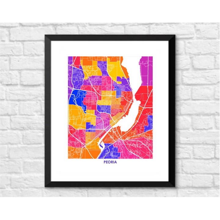 Juanita's Adventures - Wholesale Art Print - Juanitas Peoria Map Print3