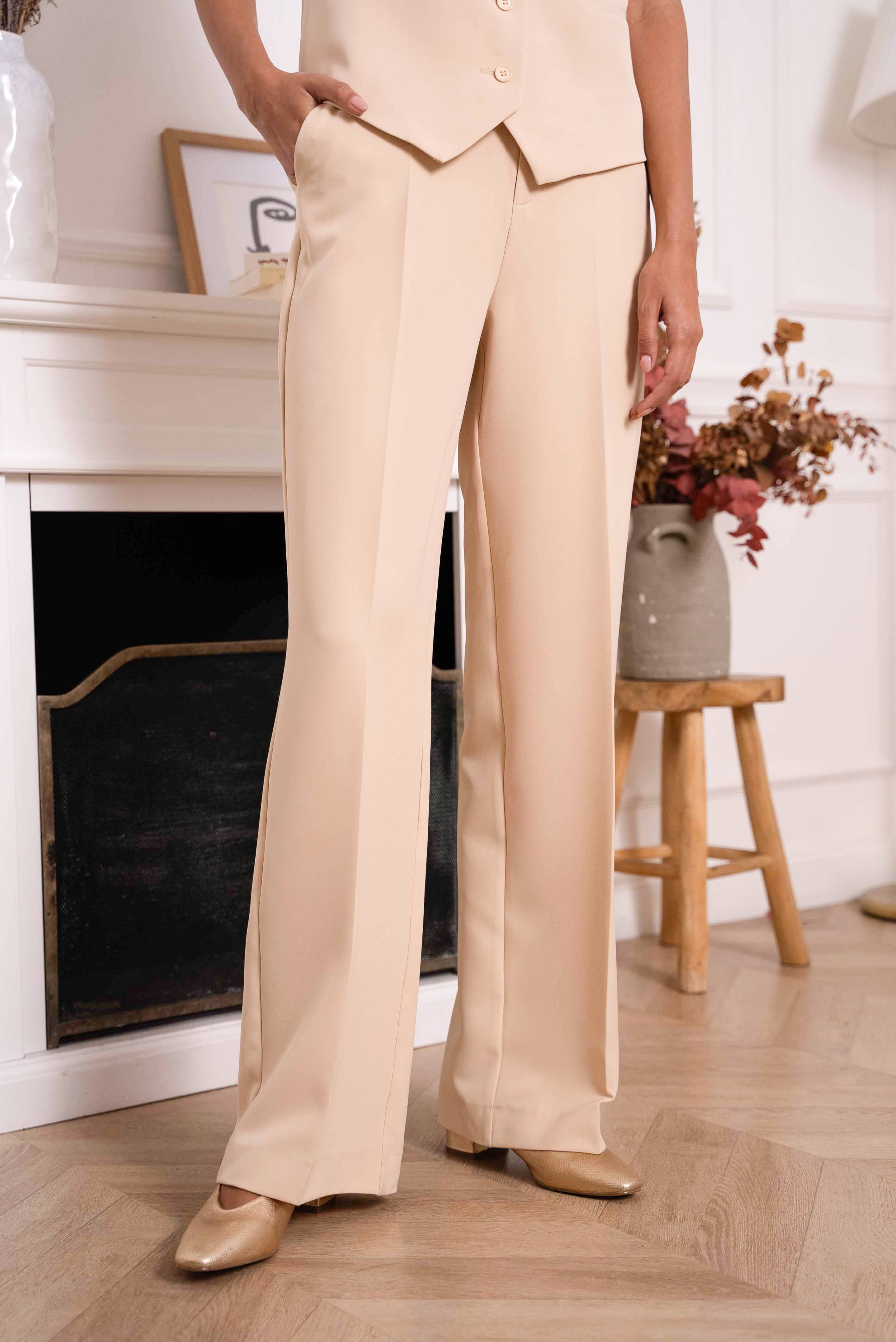 Attentif Paris - Vente Pantalon – femme - [Timeless] Pantalon unie coupe droite73