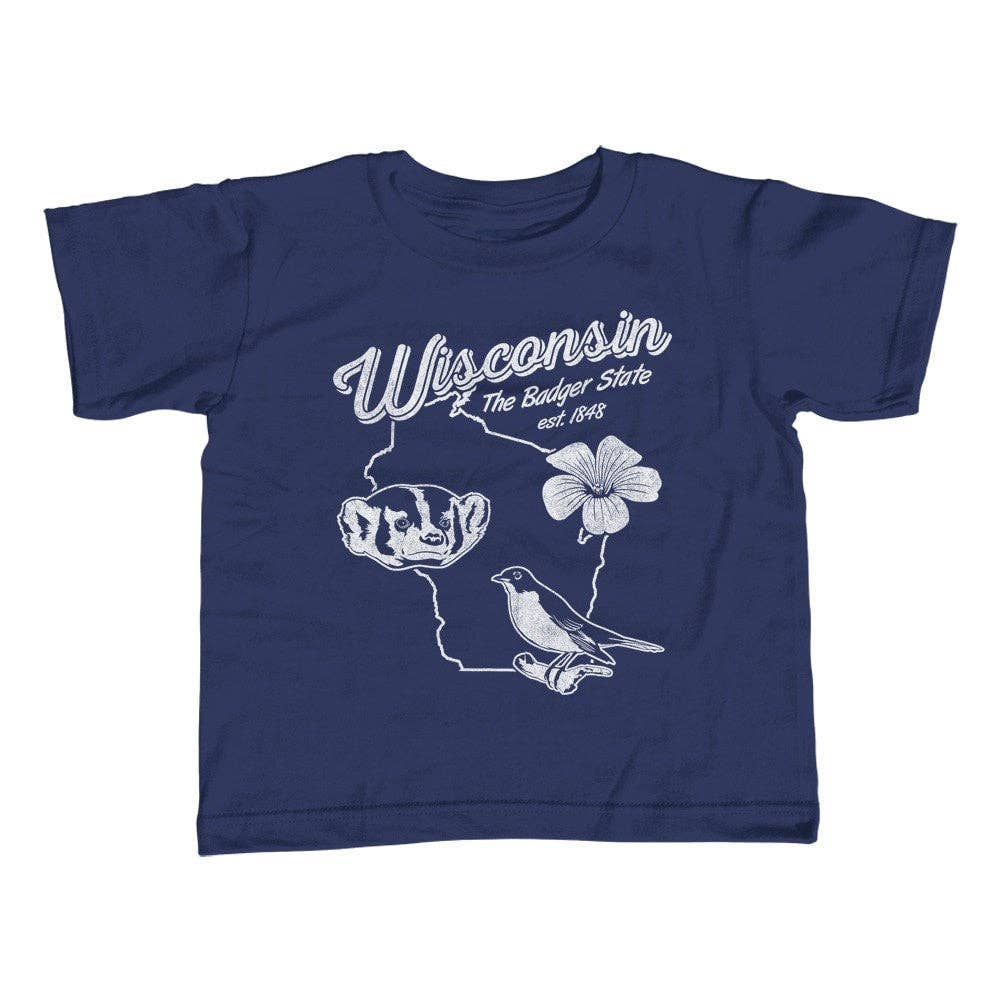 Boredwalk - Wholesale Screen Printed T-Shirt - Kids - Youth Vintage Winsconsin State T-Shirt2