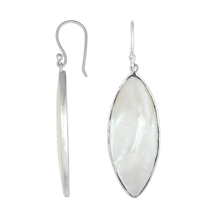 AE-6238-MOP Sterling Silver Earring With Mother Of Pearl for wholesale by Bali Designs