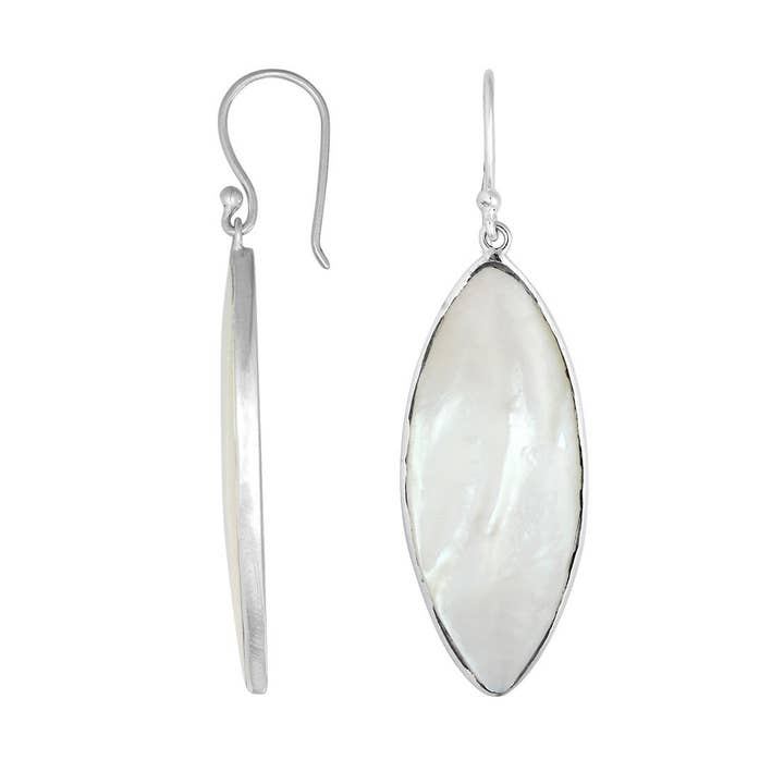 AE-6238-MOP Sterling Silver Earring With Mother Of Pearl for wholesale by Bali Designs