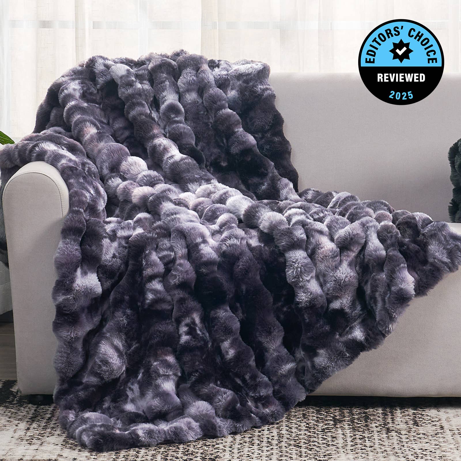 DreamValley - Wholesale Throw Blanket - CB Luxurious Faux Fur Bubble Throw Blankets, Tie-dye Color20