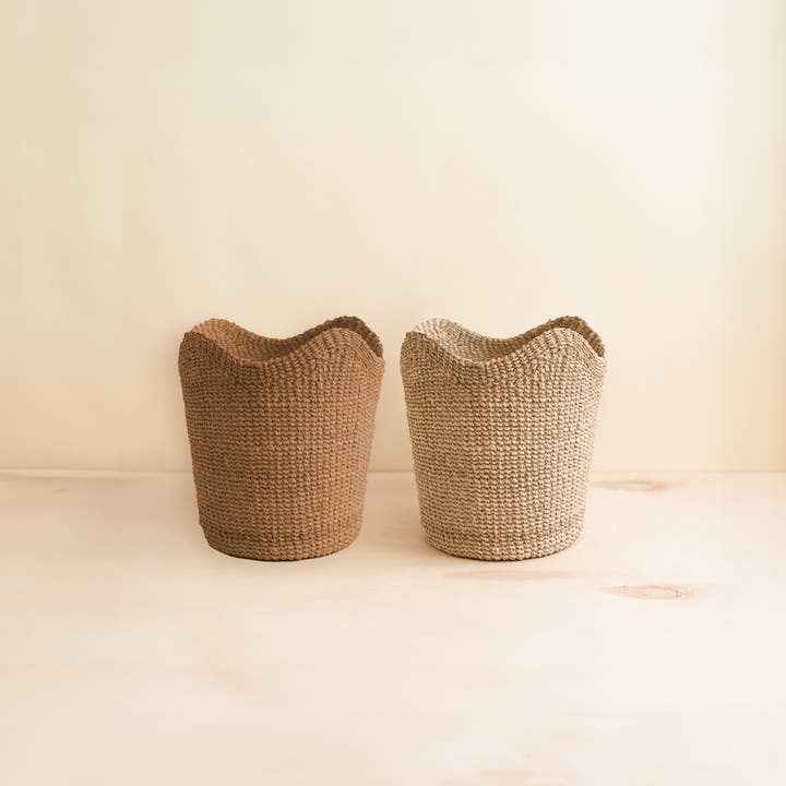 LIKHÂ - Wholesale Basket - Small Natural Scallop Basket - Abaca Woven Basket | LIKHÂ2