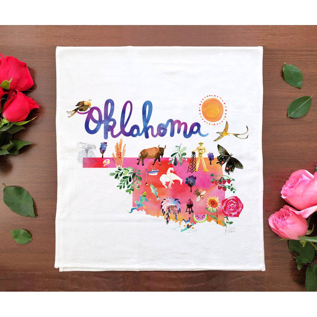 Allport Editions - Vente Torchons - Série de serviettes avec cartes à l'aquarelle - découvrez les 28 États !26