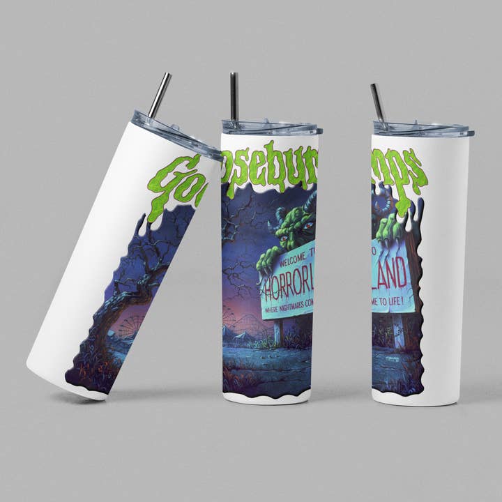 Gobelet inspiré par le livre Goosebumps Horrorland pour la vente par The Geek Boutique