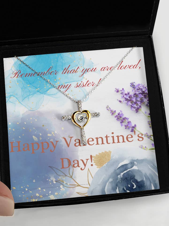 Happy Valentine's Day Cross Necklace for wholesale by Sunday Treasures/ Royally Pampered