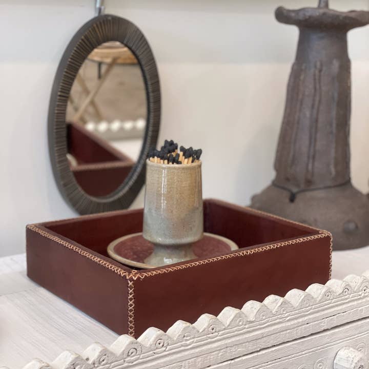 Bati Goods - Wholesale Decorative Tray - Monedas | Cedar & Leather Valet Tray2