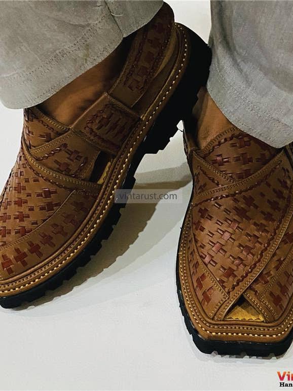 Sandales Peshawari Authentiques Durables Marron pour Hommes pour la vente par vintarust