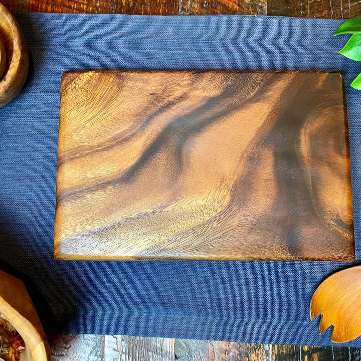 Tuckahoe Hardwoods - Wholesale Cutting Board - Premium, All Dark Grain, Small Square End Cutting Board