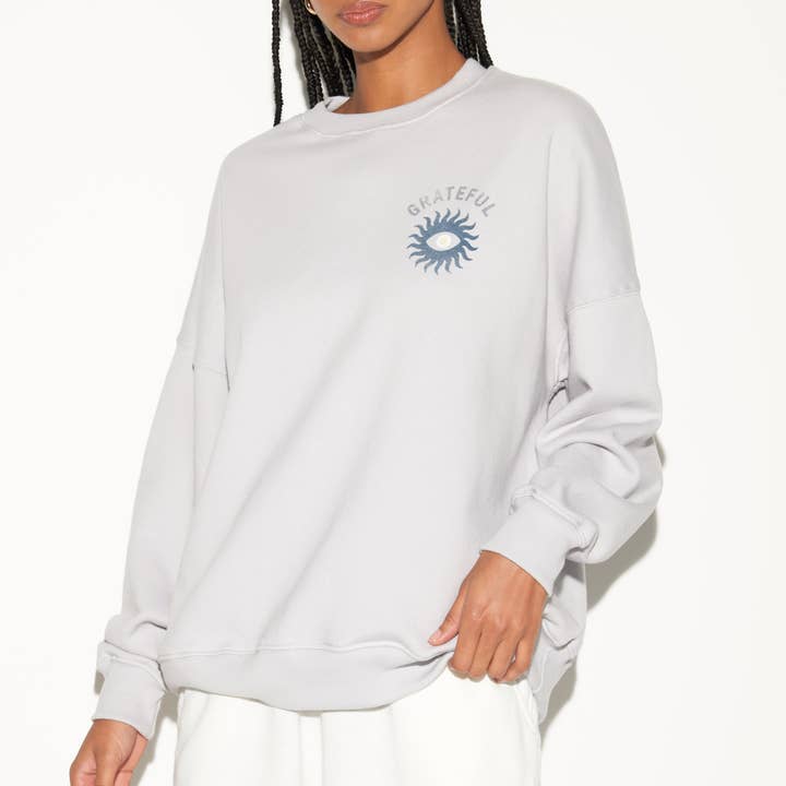 Grateful Eye Boyfriend Sweatshirt for wholesale by Spiritual Gangster