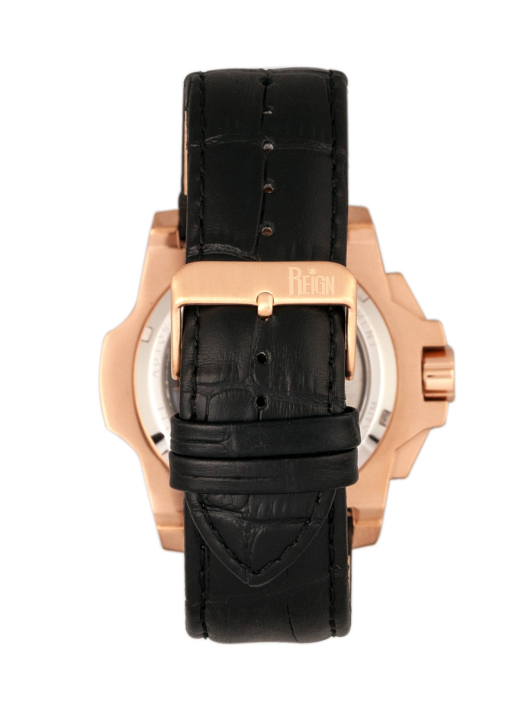 Reign - Wholesale Wrist Watch - Men's - Reign Commodus Automatic Leather-Band Skeleton Watch14