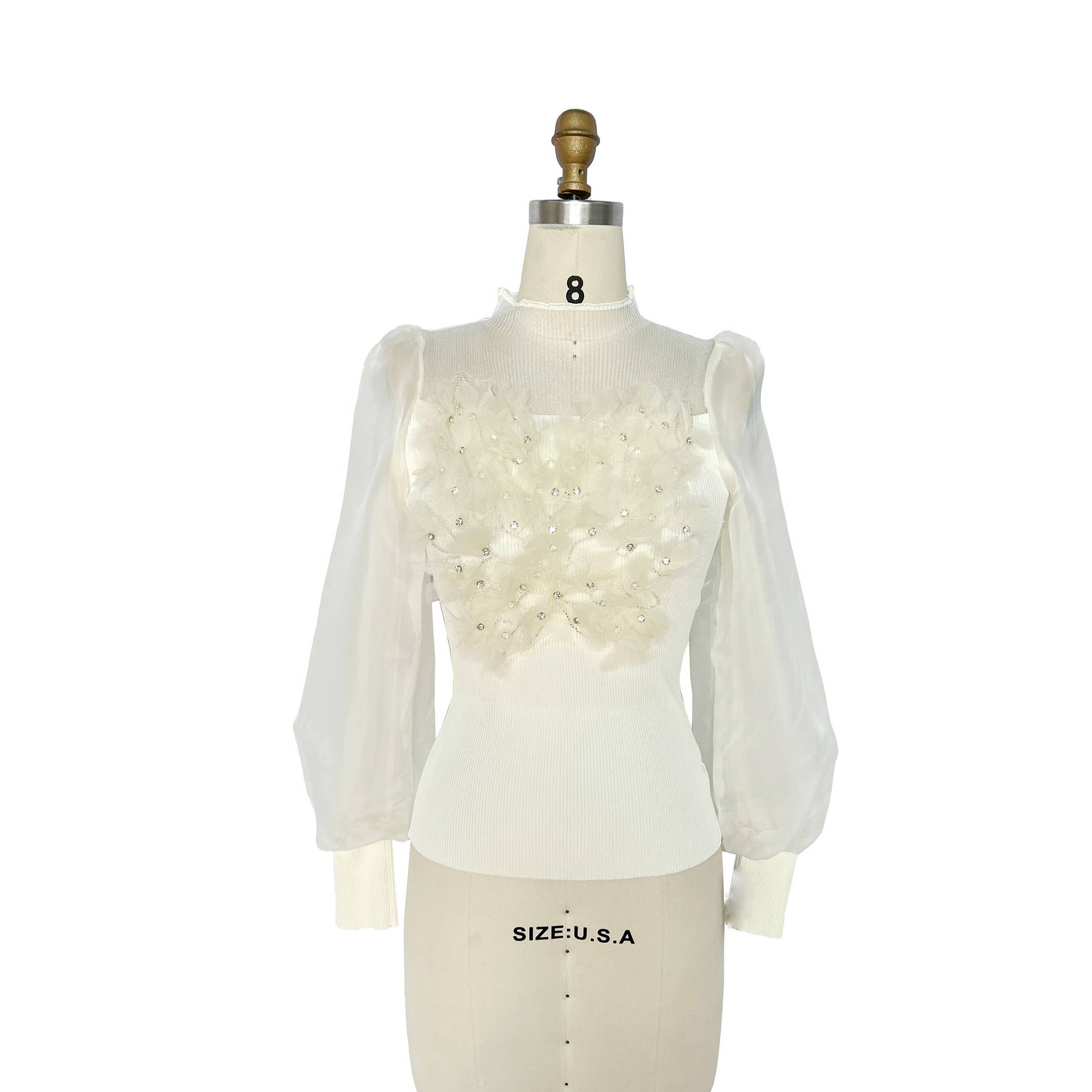 XHHH Inc - Wholesale Blouse - Women's - Floral Embellished Blouse11