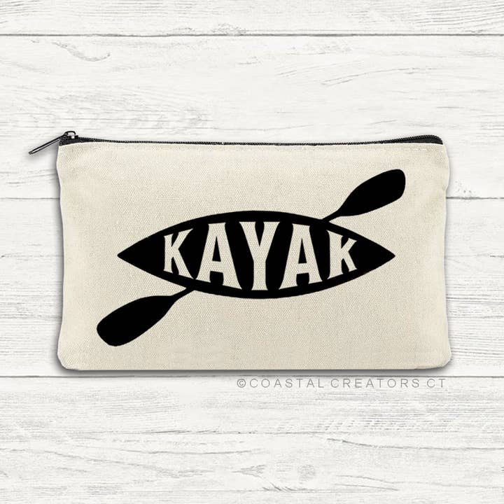 Coastal Creators of Connecticut - Wholesale Pouch - Women's - Kayak Cutout Multi-Use Canvas Zipper Storage Bag